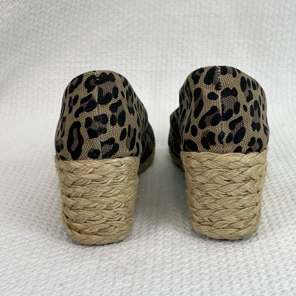 Lauren Ralph Lauren Cecilia BB Leopard Peep Toe Espadrille Wedges Women 8 B - Picture 8 of 10
